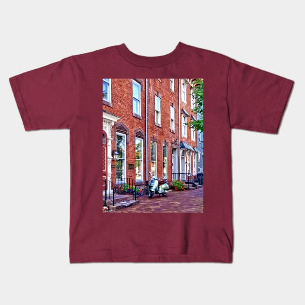 Harrisburg PA - Moped on State Street Kids T-Shirt by SusanSavad